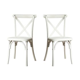 2-Pack Resin X-Back Chair, Dining Chair Furniture 2-Pack, Modern Farmhouse Cross Back Chair for Kitchen,Lime Wash