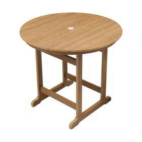 HIPS Patio Bar Table with Umbrella Hole(1.97"), Table Pub for Balcony, Garden, Pool, Backyard, Fire Pit, Lawn, Apartment Teak
