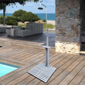 Outdoor Garden Pool Shower with Chassis Board, for Swimming Pool, Patio, Terrace, Garden,Wood