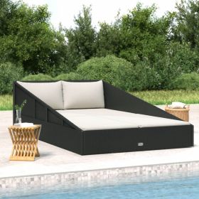 Garden Bed Black 43.3"x78.7" Poly Rattan