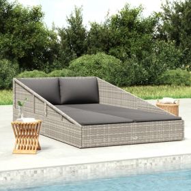 Patio Bed Gray 43.3"x78.7" Poly Rattan