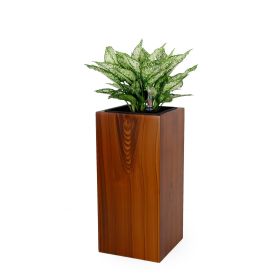 11" Composite Self-watering Square Planter Box - High - Dark Wood