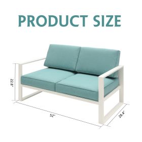 Hot Sale Aluminum Comfy 2 Seat Twin Green Couch Patio Couches For Outdoor Furniture