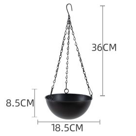 Nordic Metal Hanging Chain Flower Pot Iron Hanging Flower Basket Vase Plant Hanging Planter For Home Garden Balcony Decoration (Color: Basic Black, Ships From: China)
