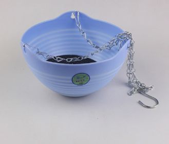 Self-Watering Pot with Drainer Indoor Outdoor Hanging Planter (Color: Blue)