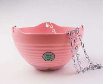 Self-Watering Pot with Drainer Indoor Outdoor Hanging Planter (Color: Pink)