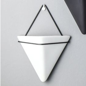 Triangle Wall Planter Wall Decoration Indoor Plant Hanger (Color: White, size: large)