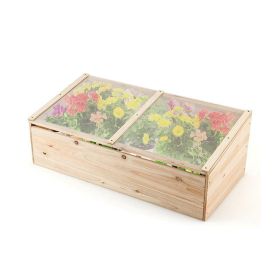 Patio Wooden Raised Plants Flower Planter Box (Color: As Pic Show, Type: Style C)